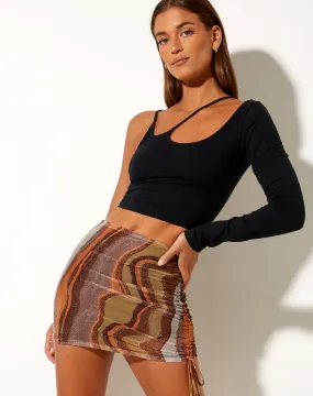 Analia Mini Skirt in Earthy Gradient