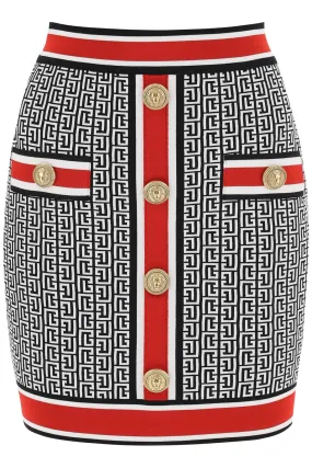 Balmain mini skirt in monogram knit