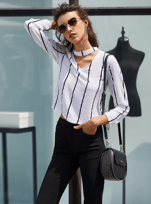 BLACK & WHITE BOSS BABE TOP