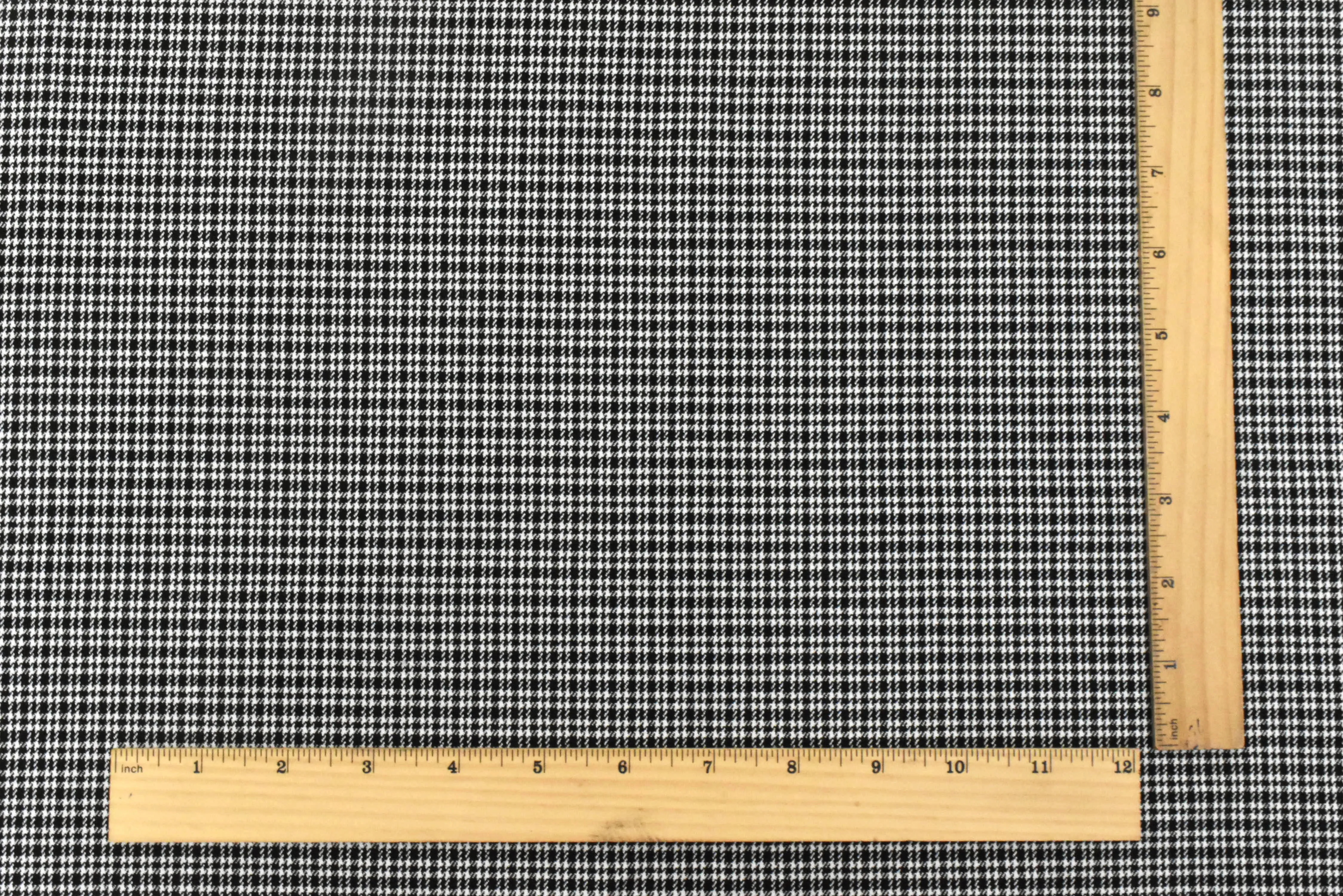 Black-Off White Famous Designer Houndstooth Stretch Cotton Twill Fabric