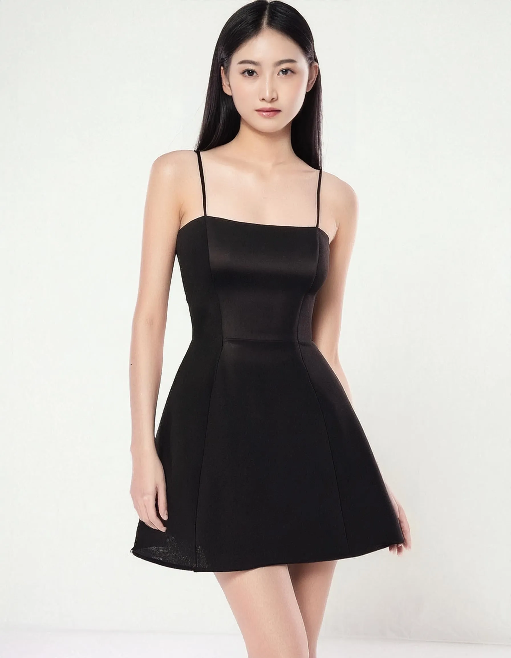 Black Strapless Fit & Flare A-Line Dress