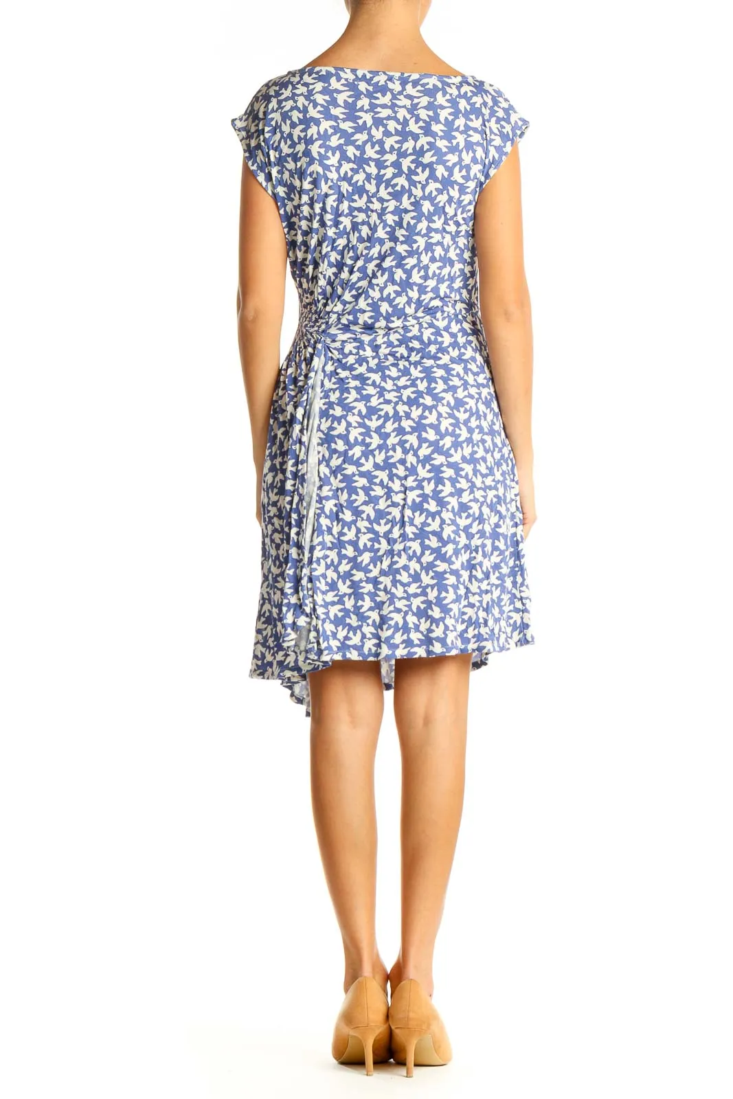 Blue Graphic Print Day Fit & Flare Dress