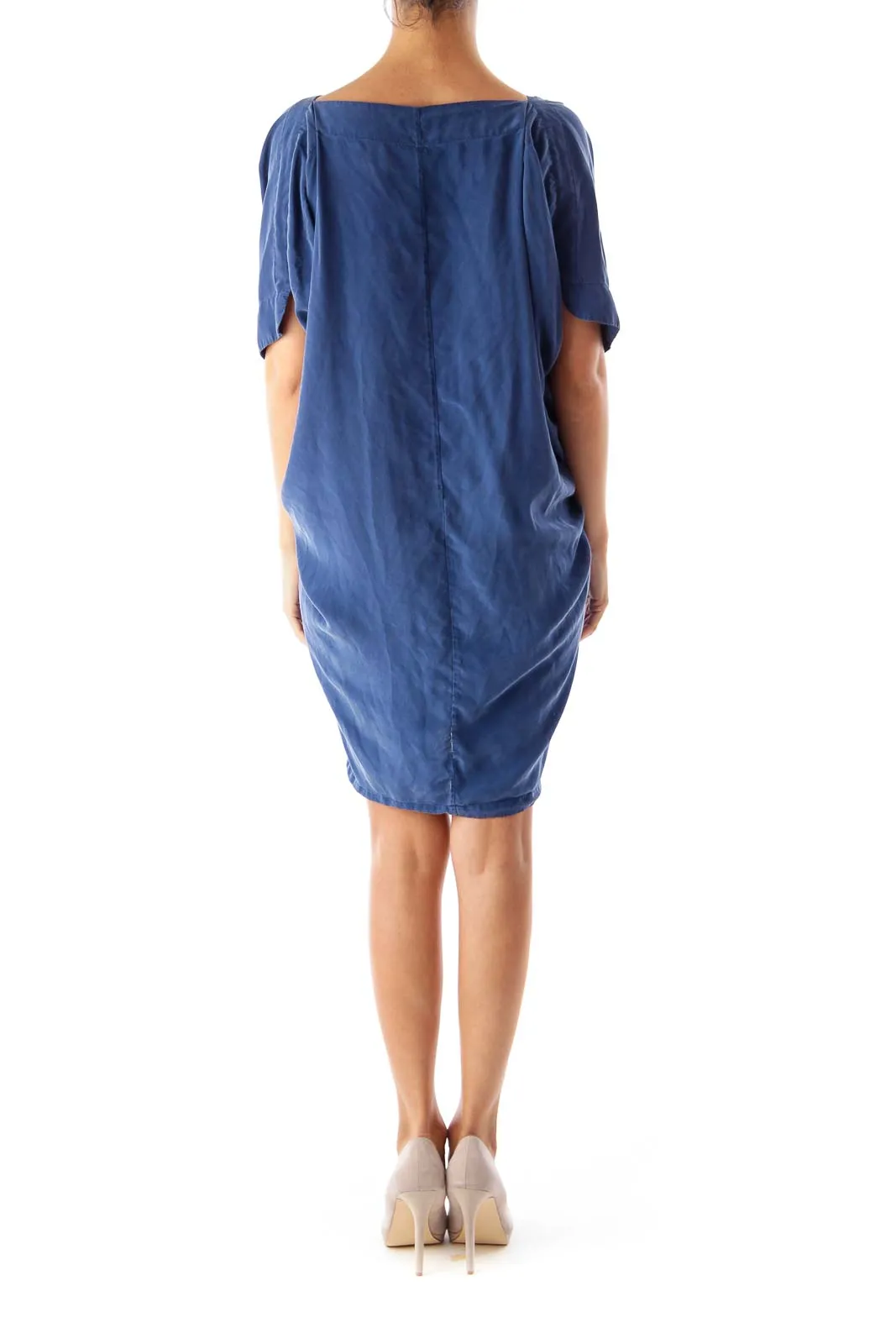 Blue Silk Loose Fit Dress