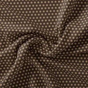 Brown Polka Dot Digital Printed Fabric - Weightless