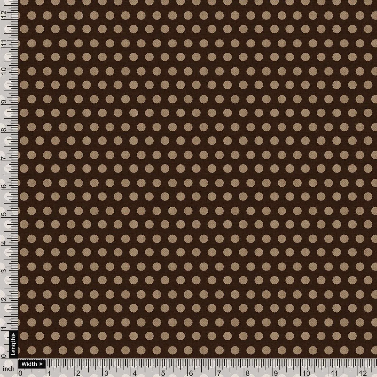 Brown Polka Dot Digital Printed Fabric - Weightless