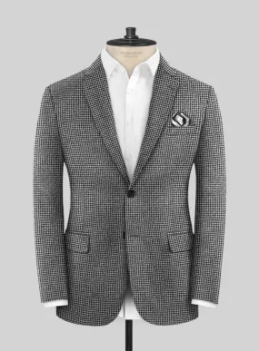 Caccioppoli Saghio Houndstooth Gray Wool Jacket