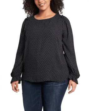 Eden Polka-Dot Blouse | 060-RICH BLACK