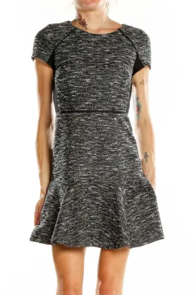 Gray Marled Fit-and-Flare Mini Dress