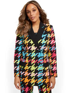 Houndstooth Double-Breasted Jacket