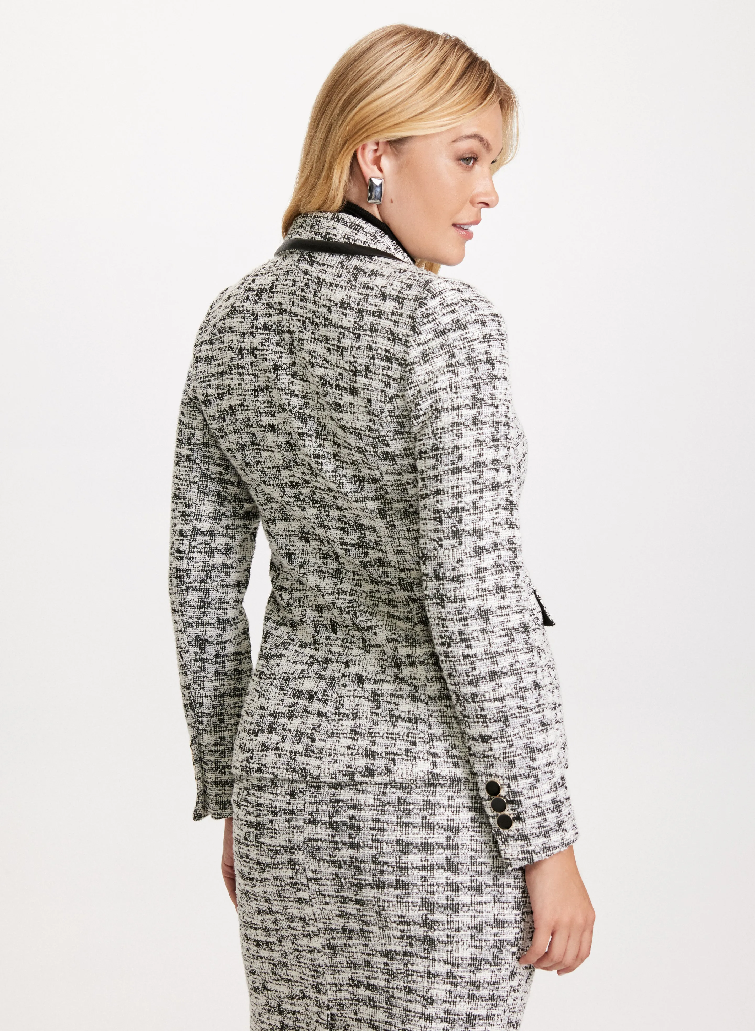 Houndstooth Print Blazer