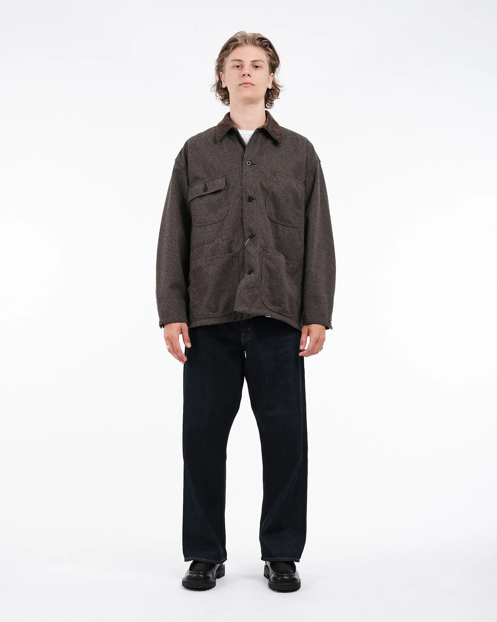 HOUNDSTOOTH RELAX FIT COVERALL BROWN HOUND'S TOOTH