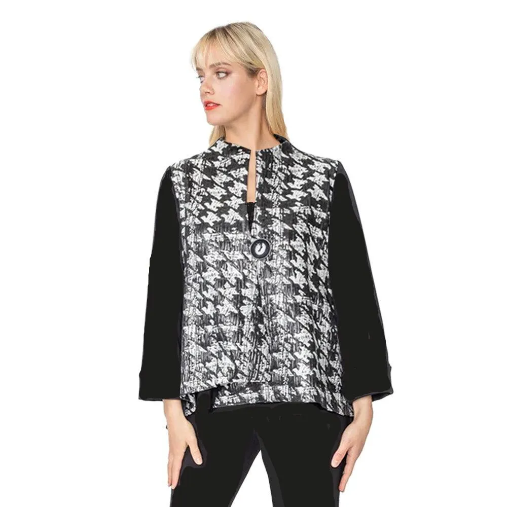 IC Collection Metallic Colorblock Houndstooth Jacket - 5444J - Size S Only!