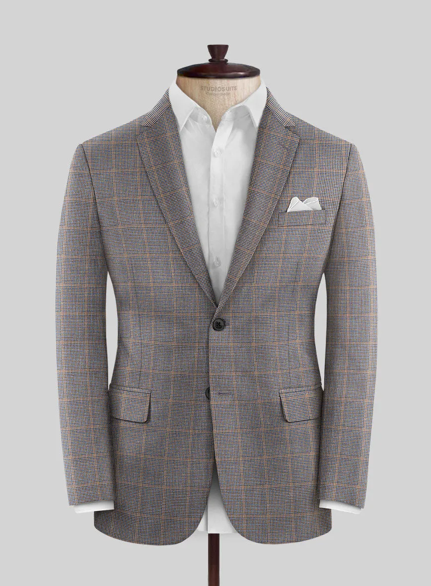 Italian Murano Satie Houndstooth Wool Linen Silk Jacket