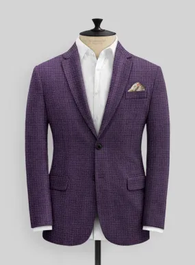 Italian Purple Houndstooth Tweed Jacket