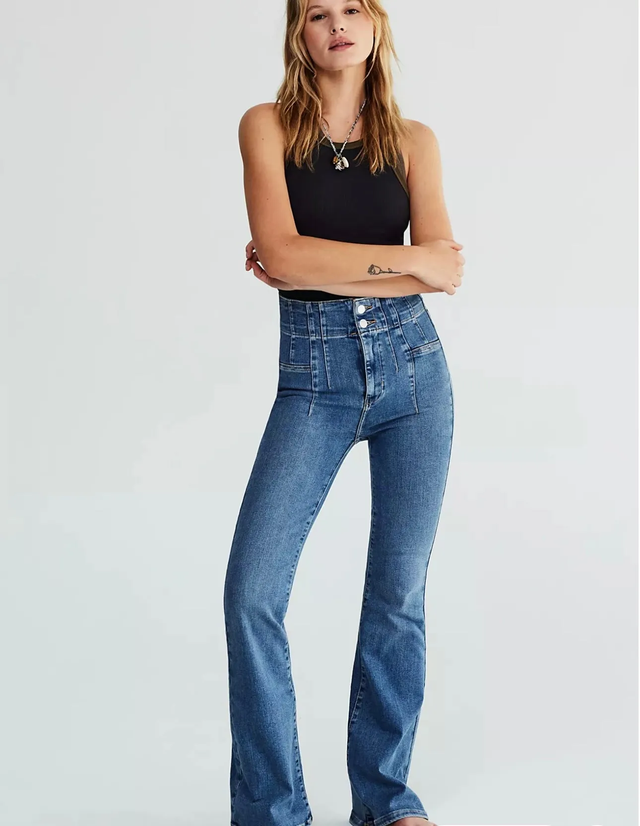 Jayde Flare Jeans- Sunburst Blue