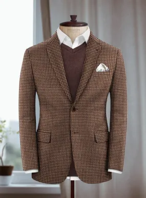 Lanificio Zegna Trofeo Brown Houndstooth Cashmere Jacket