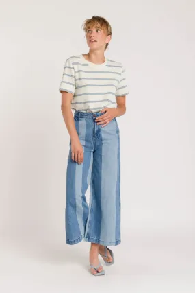 Lilibet Cropped Jeans Blue Reef Panel