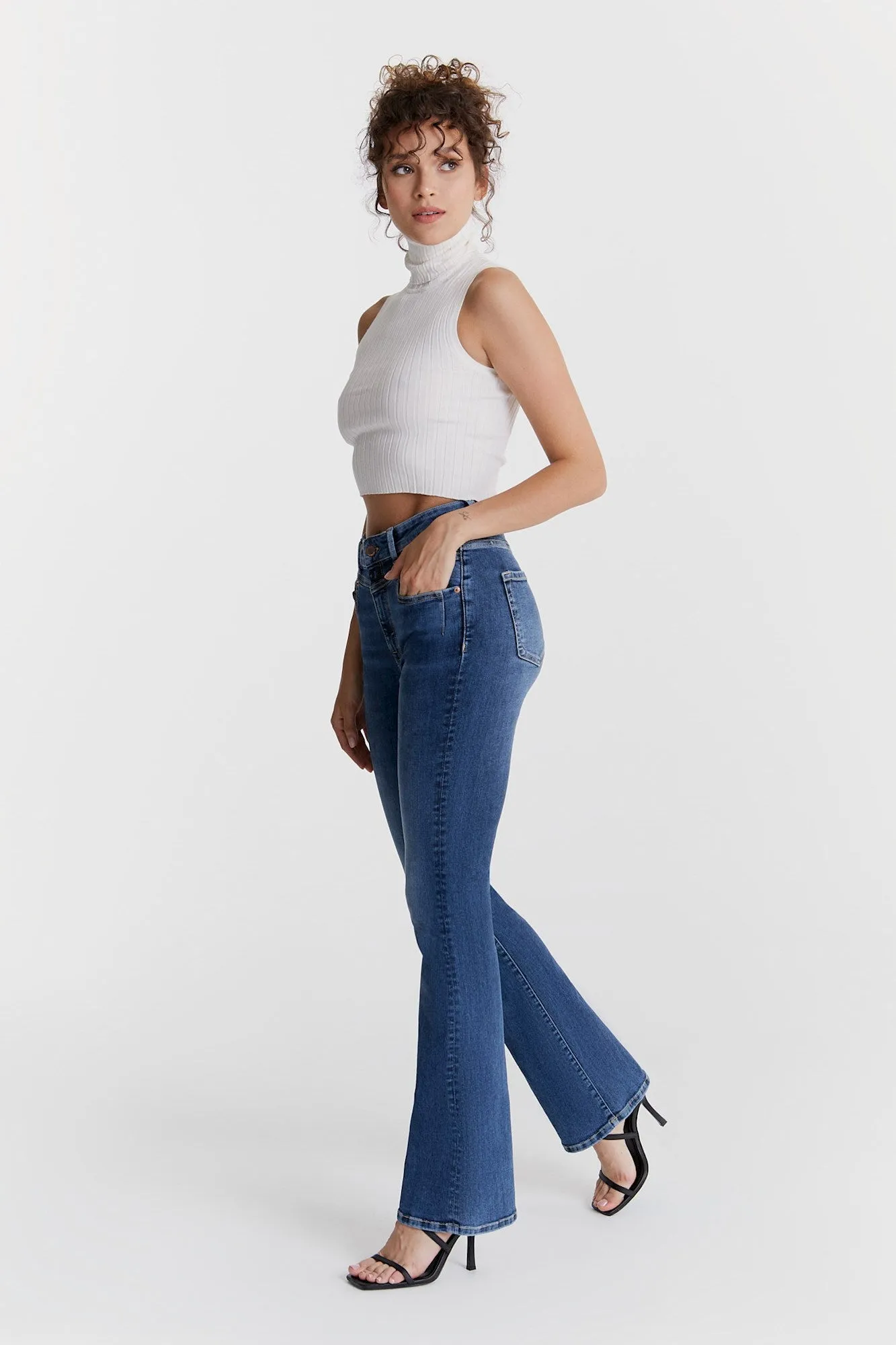 Matilda - High Waist Flare Jeans - Sapphire Blue