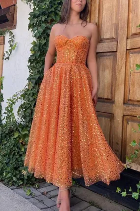 Melina | A-Line Prom Dresses Sparkle & Shine Dress Cocktail Party Floor Length Sleeveless Sweetheart Lace with Sequin