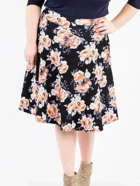 Midi Skirt for the Love Black & Blush