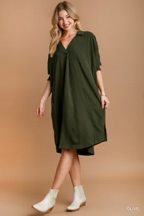 Oversized Loose Fit Olive Dress