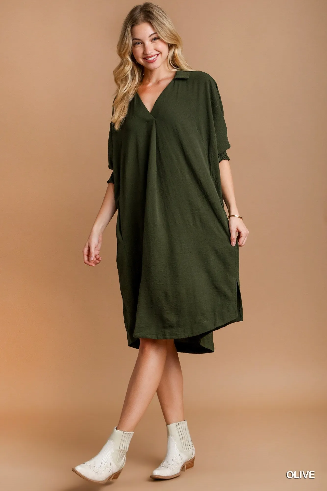 Oversized Loose Fit Olive Dress