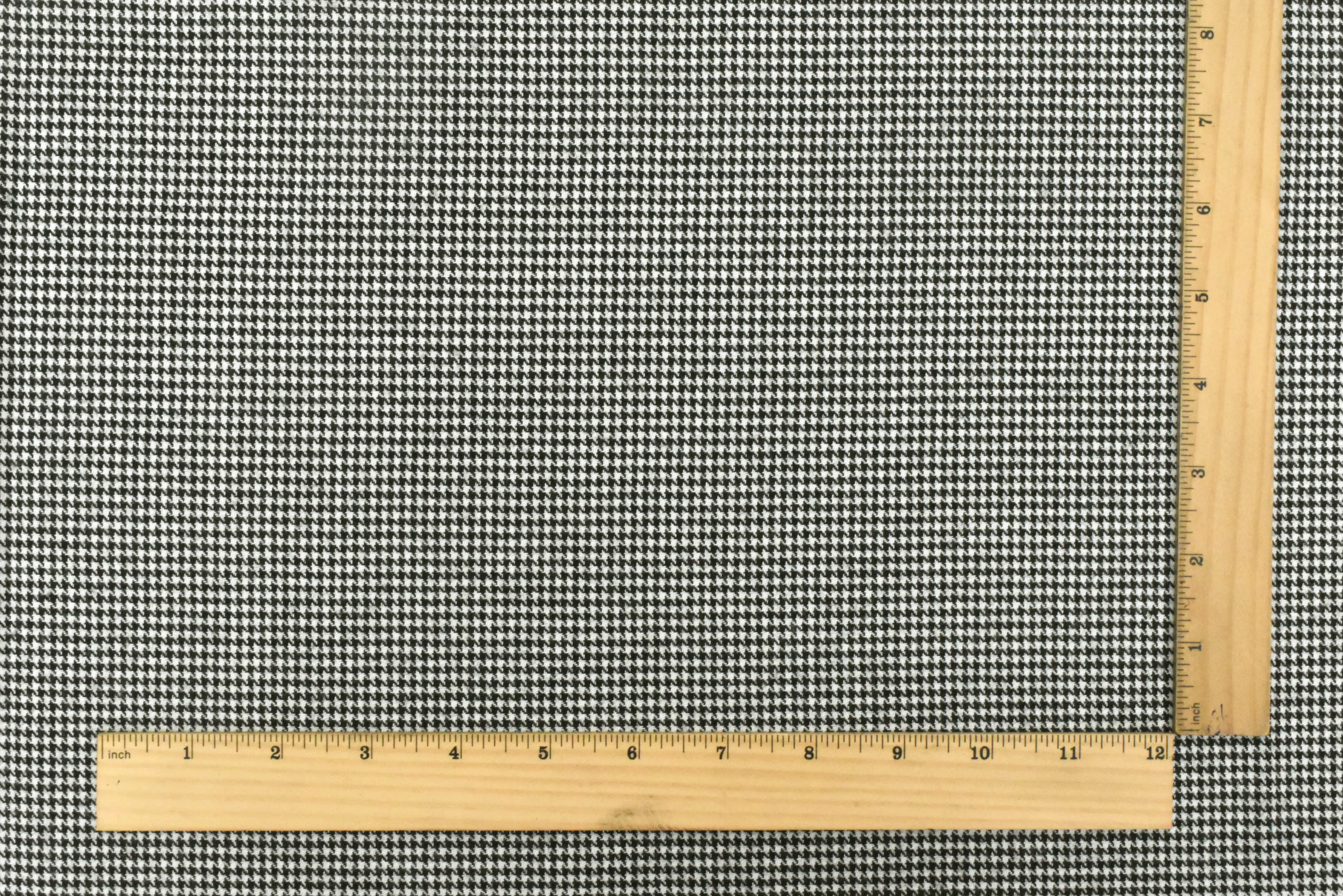 Paper White-Black Mini Houndstooth Poly Twill Woven Fabric