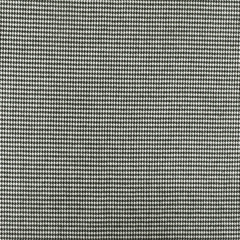 Paper White-Black Mini Houndstooth Poly Twill Woven Fabric