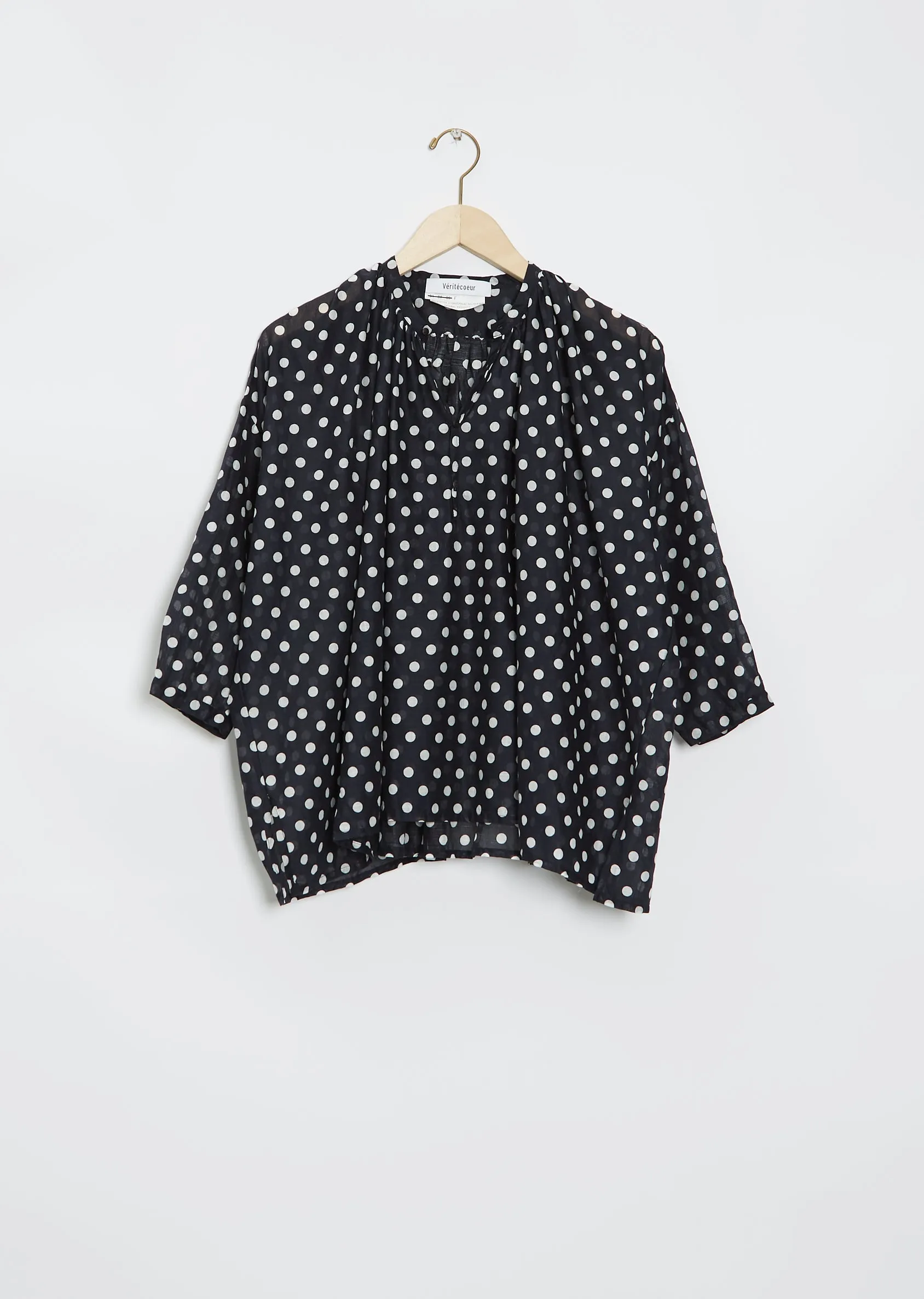 Polka Dot Blouse — Navy Dot