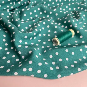 Polka Dot in Teal Viscose Fabric