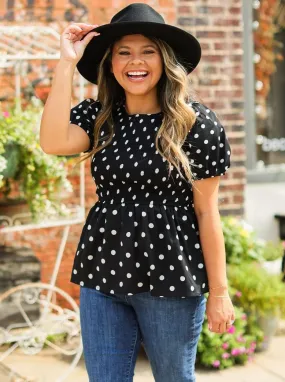 Polka Dot Smocked Blouse