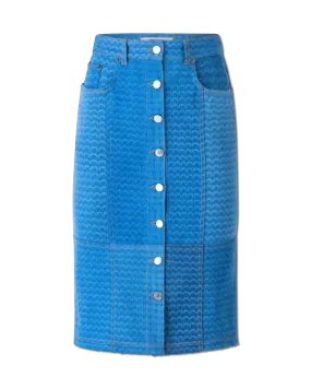 Regenerated Denim Moonfishskin Skirt