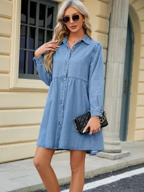 Relaxed Fit Denim Midi Dress