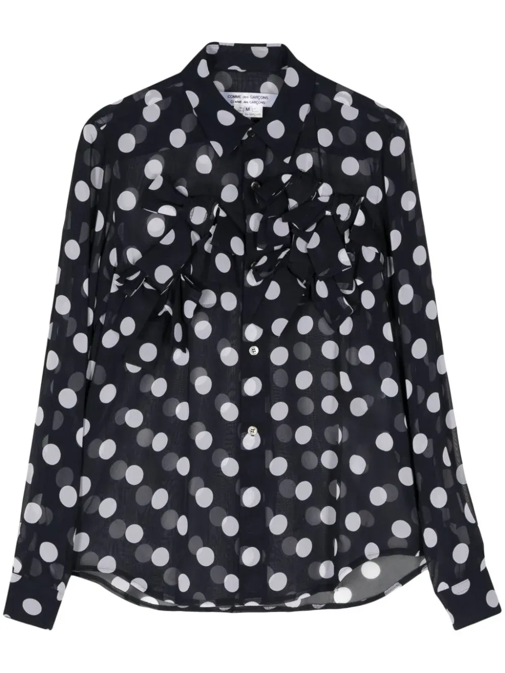 Ribbon-Detail Polka Dot Blouse