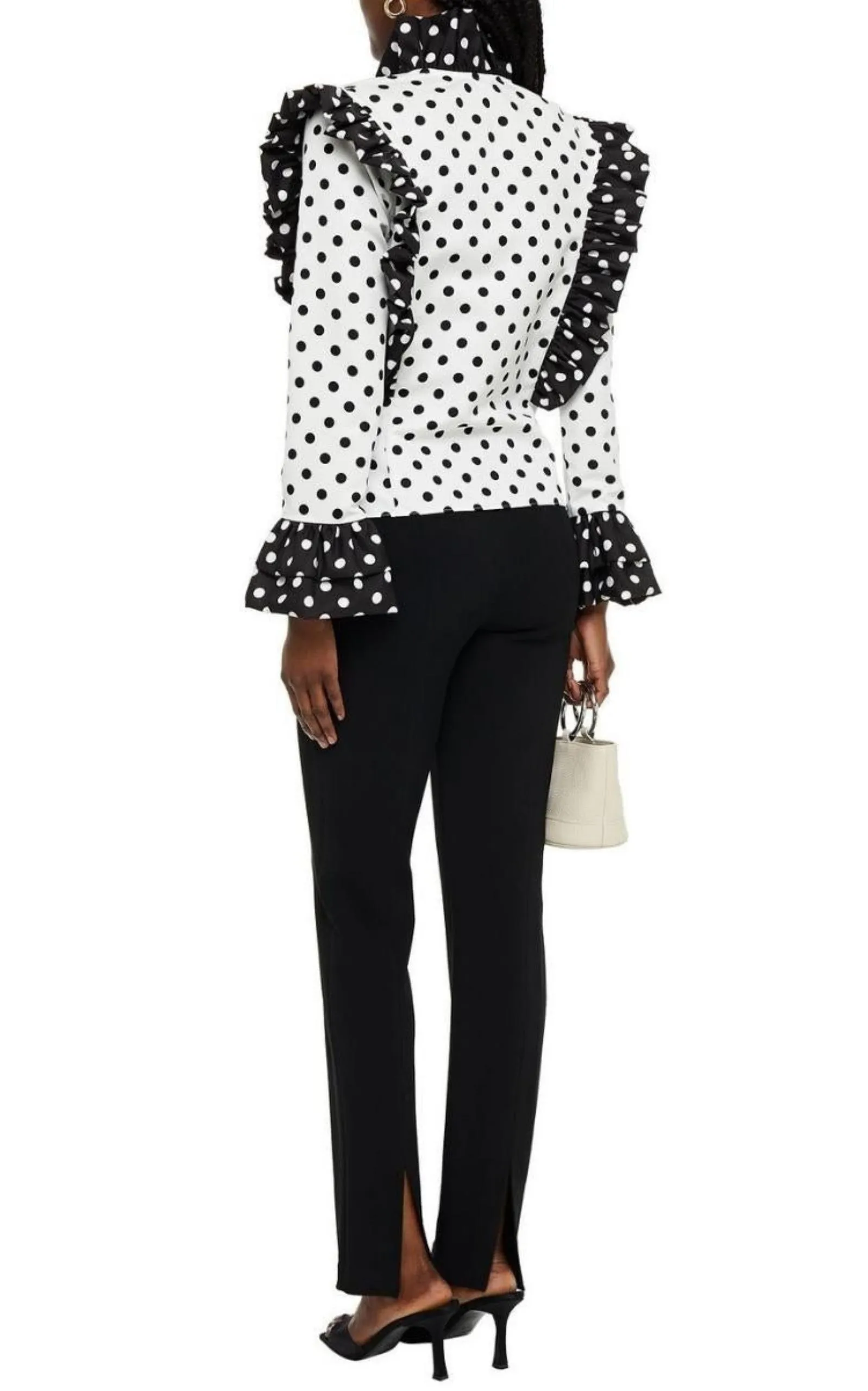 Ruffled Polka-Dot Blouse