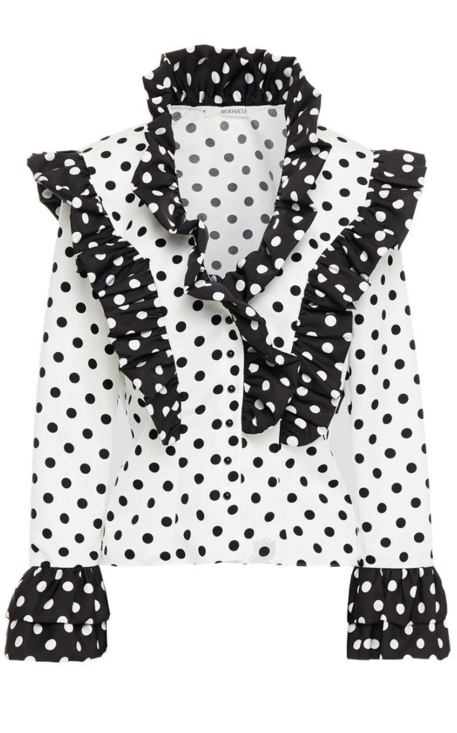 Ruffled Polka-Dot Blouse