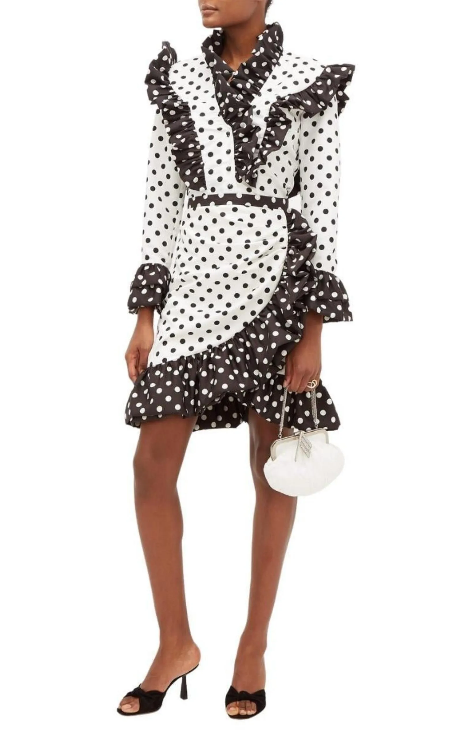 Ruffled Polka-Dot Blouse