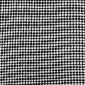 Simple Black-White Houndstooth Check Polyester Twill Woven Fabric