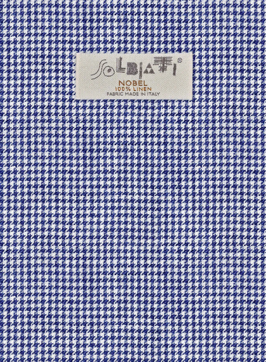 Solbiati Blue Houndstooth Linen Jacket