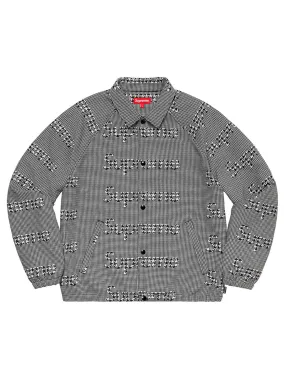 Supreme Houndstooth Logos Snap Front Jacket Black/White [FW20]