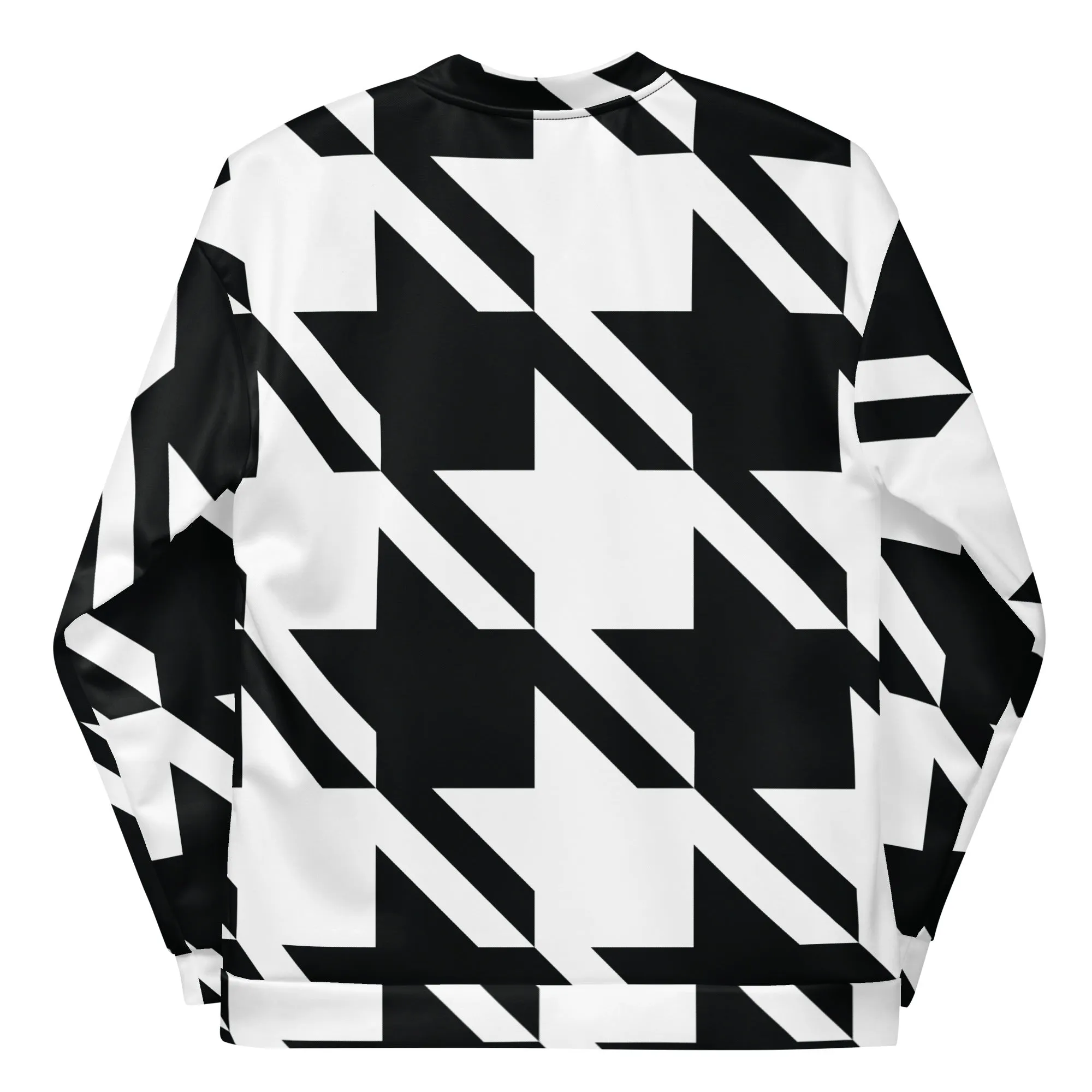 Urban Elegance: Men's Houndstooth Bomber Jacket