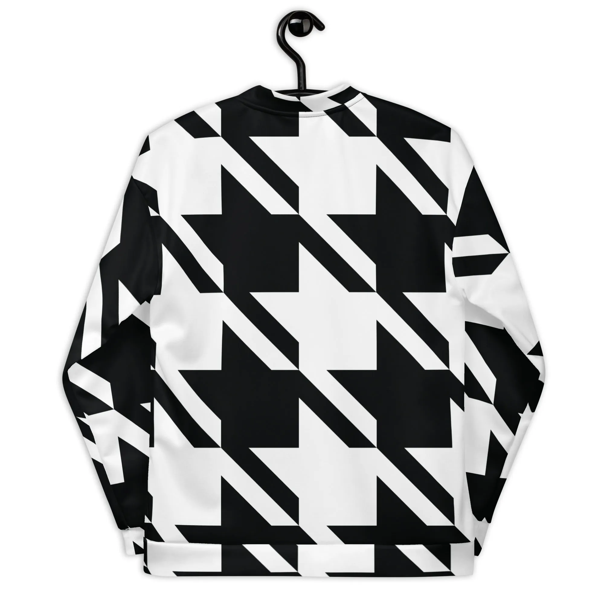 Urban Elegance: Men's Houndstooth Bomber Jacket