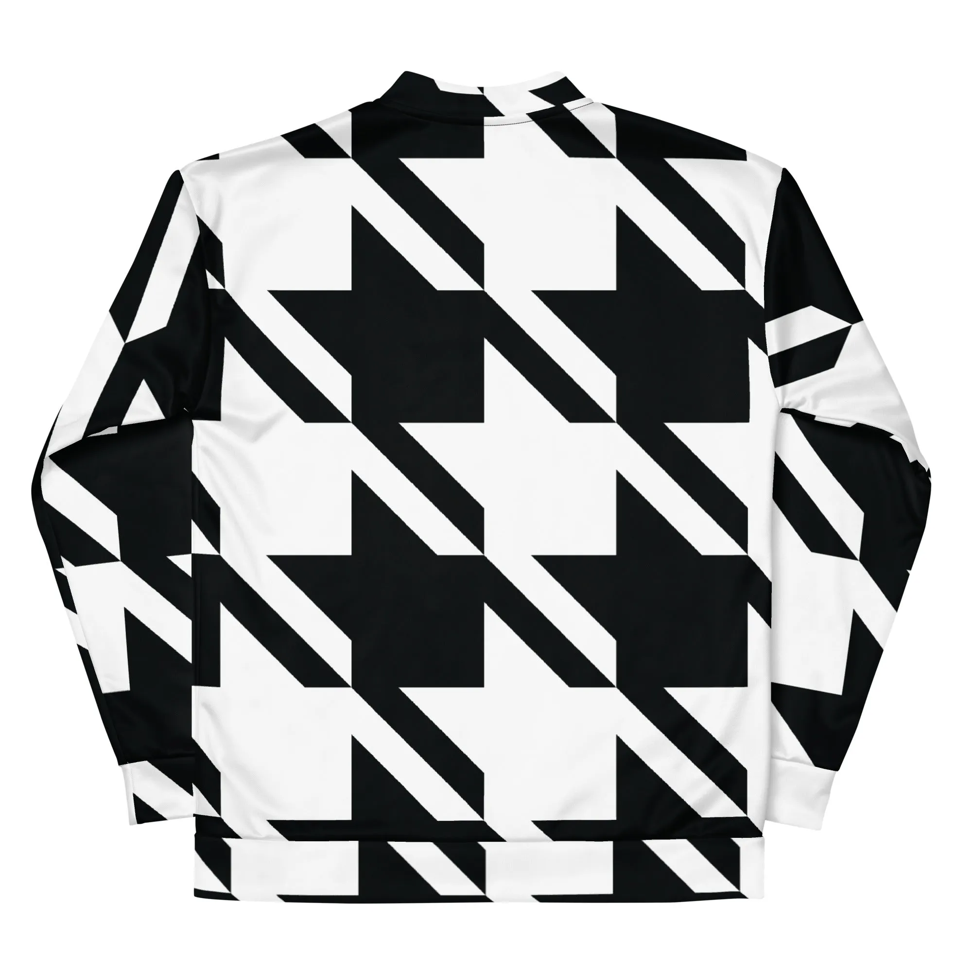 Urban Elegance: Men's Houndstooth Bomber Jacket