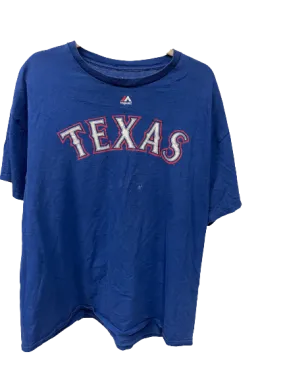 Vintage Blue Texas Rangers Hamels 35 T-shirt X-Large