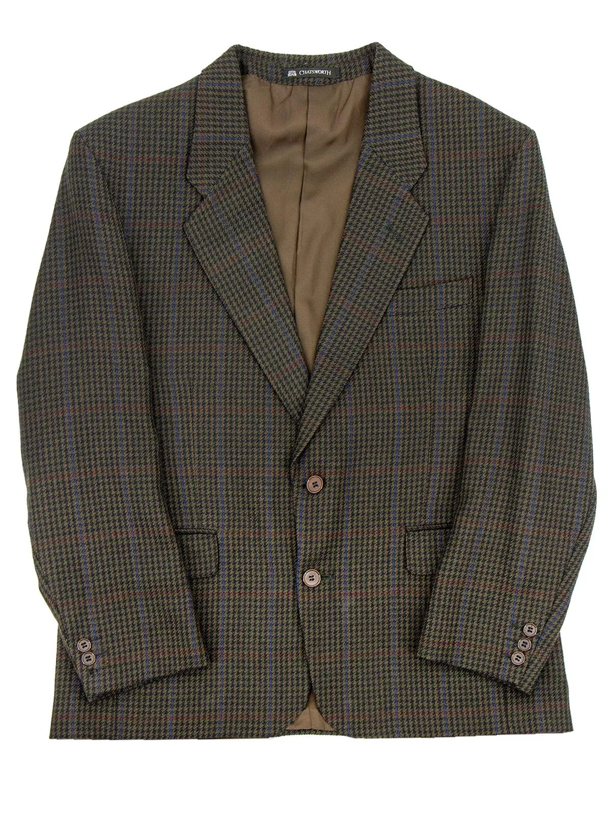 Vintage Brown Houndstooth Wool Jacket