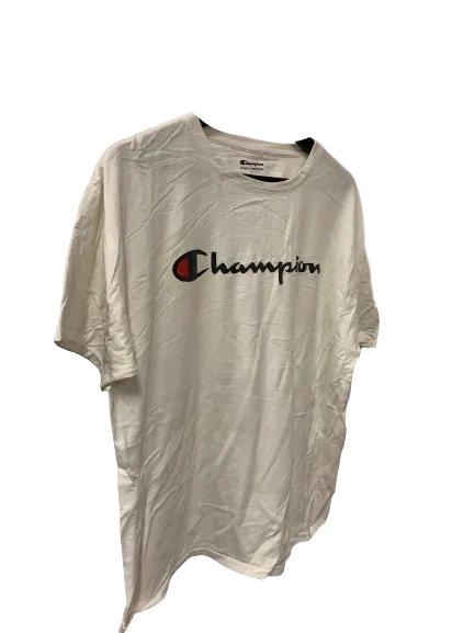 Vintage Champion Logo White T-Shirt Large