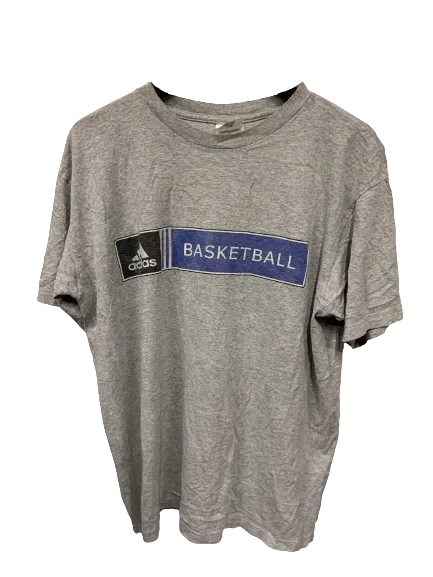 Vintage Grey Adidas Basketball T-shirt Medium