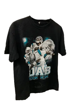 Vintage NFL Dab on Em Newton 1 Black T-Shirt Large