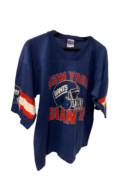 Vintage NFL New York Giants Blue T-Shirt Large