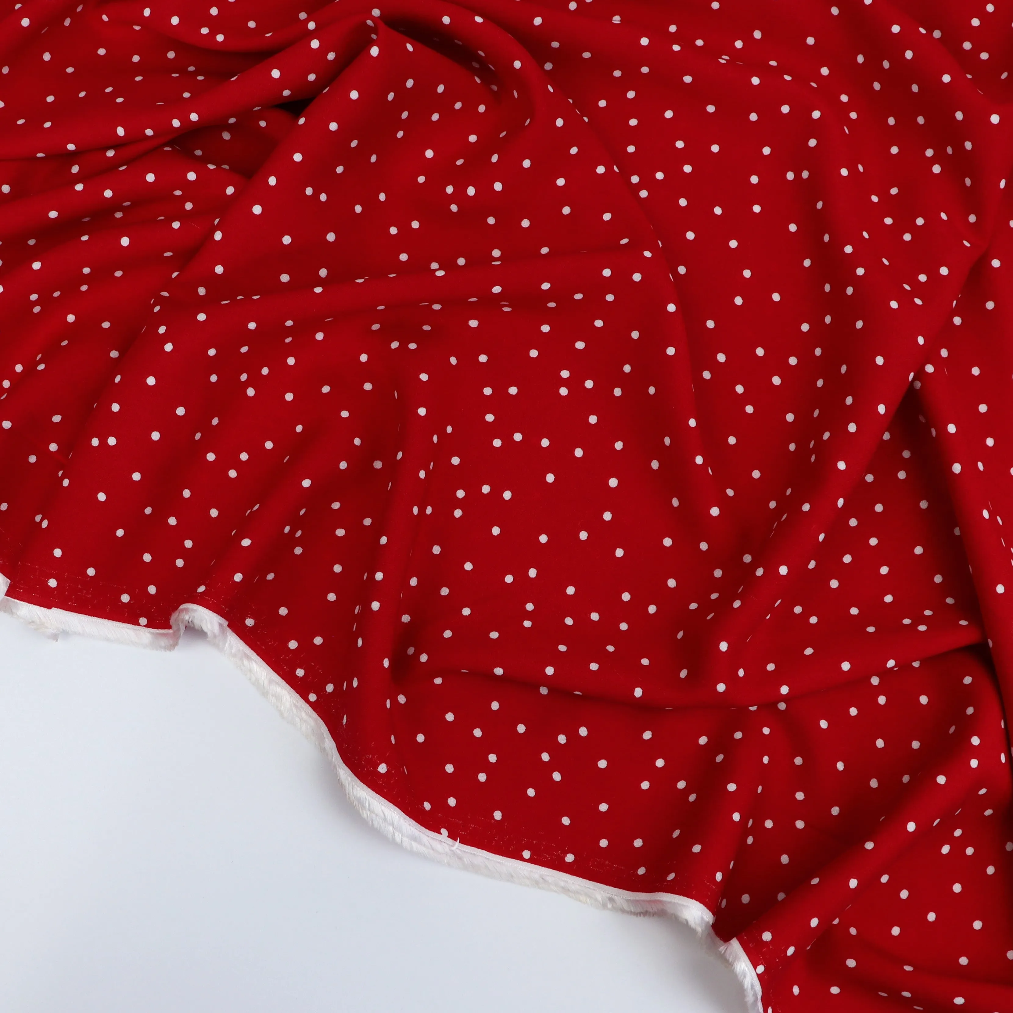 Viscose Lawn - Dotty - Red